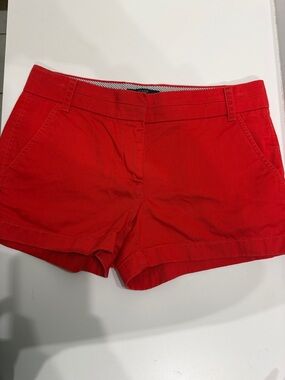 J.Crew Red Chino Shorts Size 4 Casual Summer Preppy